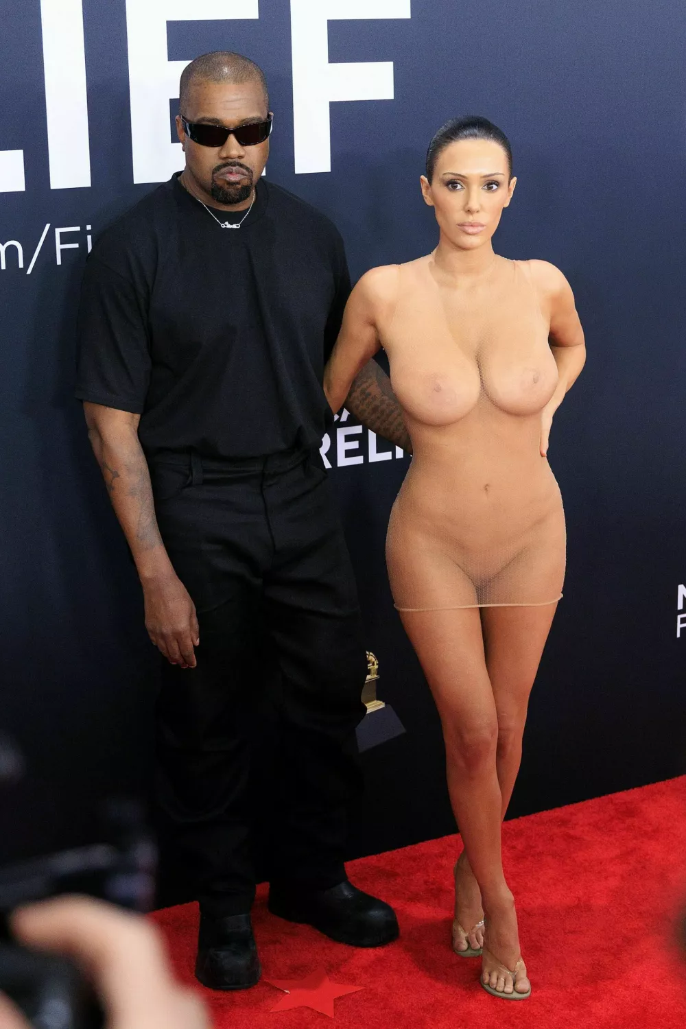 February 2, 2025, Los Angeles, California, USA: (EDITOR'S NOTE: Image contains nudity.) Kanye West and wife Bianca Censori at the 67th Grammy Awards held at Crypto.com Arena in Los Angeles California on Sunday February 2, 2025. JAVIER ROJAS/PI,Image: 959809173, License: Rights-managed, Restrictions:, Model Release: no