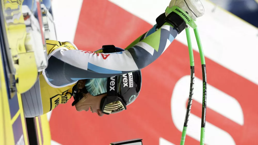 Alpine Skiing - FIS Alpine World Ski Championships - Women's Downhill Training - Saalbach, Austria - February 4, 2025 Slovenia's Ilka Stuhec reacts REUTERS/Leonhard Foeger