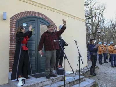 Predsednik društva ljubiteljev gradu Snežnik Marko Gorše2.2.2025 - Zaključek Kavč festivala in odpiranje Pristav gradu Snežnik - Grad Snežnik Foto: Luka Cjuha