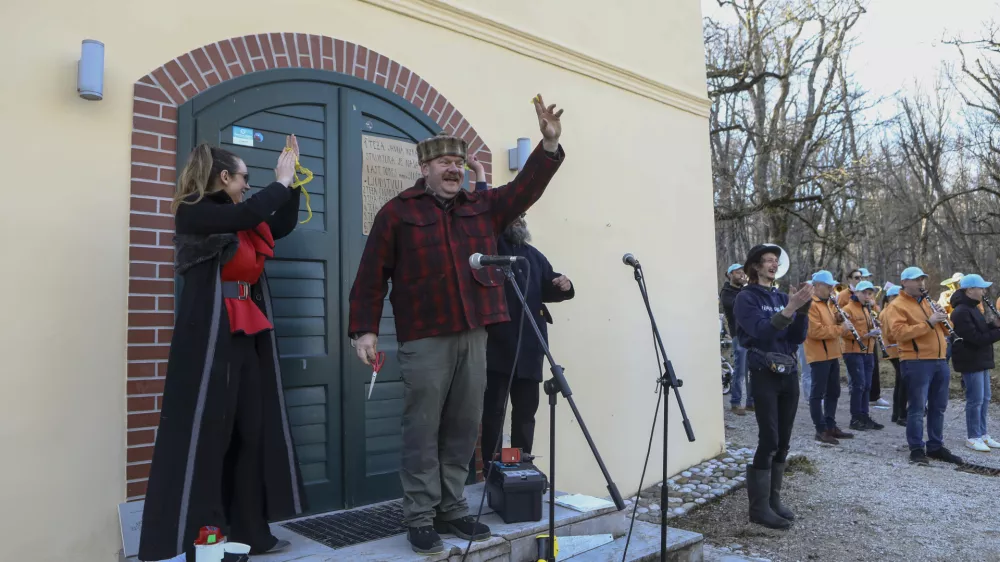 Predsednik društva ljubiteljev gradu Snežnik Marko Gorše2.2.2025 - Zaključek Kavč festivala in odpiranje Pristav gradu Snežnik - Grad Snežnik Foto: Luka Cjuha