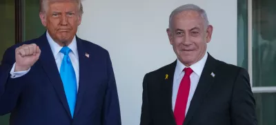 04 February 2025, US, Washington: US President Donald Trump receives Israeli Prime Minister Benjamin Netanyahu at the White House. Photo: Andrew Leyden/ZUMA Press Wire/dpa