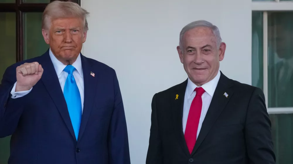 04 February 2025, US, Washington: US President Donald Trump receives Israeli Prime Minister Benjamin Netanyahu at the White House. Photo: Andrew Leyden/ZUMA Press Wire/dpa