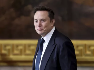 FILE - Elon Musk arrives before the 60th Presidential Inauguration in the Rotunda of the U.S. Capitol in Washington, Monday, Jan. 20, 2025. (Kevin Lamarque/Pool Photo via AP, File)