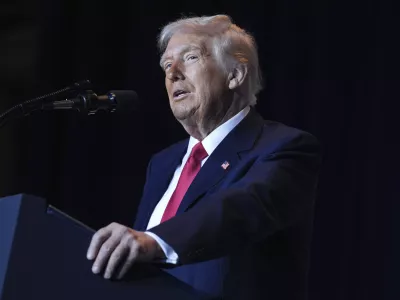 President Donald Trump speaks during the National Prayer Breakfast at Washington Hilton, Thursday, Feb. 6, 2025, in Washington. (AP Photo/Evan Vucci)