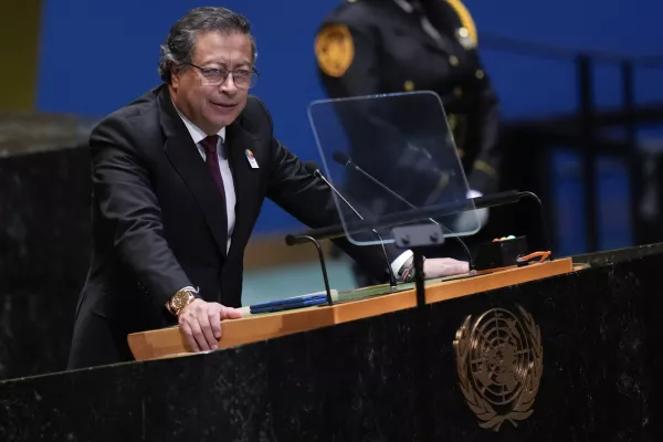 FILE - Colombia President's Gustavo Petro addresses the 79th session of the United Nations General Assembly at United Nations headquarters, Sept. 24, 2024. (AP Photo/Seth Wenig, File)