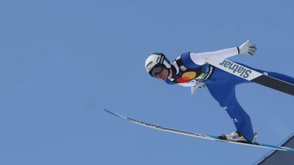 Domen Prevc 23.03.2024 - Finale svetovnega pokala v smučarskih skokih, ekipna tekma - sobota - Planica 2024 - FOTO: Luka Cjuha