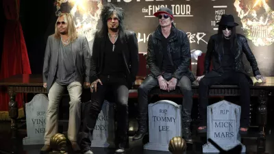 ﻿Members of rock band Motley Crue (from L-R) Vince Neil, Nikki Sixx, Tommy Lee and Mick Mars pose at a news conference announcing The Final Tour in Hollywood, California January 28, 2014. REUTERS/Mario Anzuoni (UNITED STATES - Tags: ENTERTAINMENT TPX IMAGES OF THE DAY)