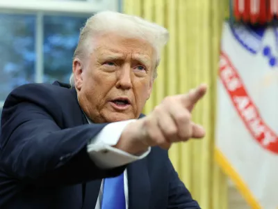 U.S. President Donald Trump speaks in the Oval Office of the White House in Washington, D.C., U.S., February 11, 2025.  REUTERS/Kevin Lamarque