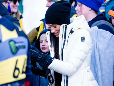 Michael Buble at the Whistler Welcome Celebration during Invictus Games Vancouver Whistler 2025 in Canada.10 Feb 2025Pictured: Meghan Markle, Duchess of Sussex at Skeleton at the Whistler Sliding Centre during Invictus Games Vancouver Whistler 2025 in Canada.,Image: 962003884, License: Rights-managed, Restrictions: NO France, Netherlands, Unknown Country, Model Release: no