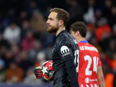 Soccer Football - Champions League - FC Salzburg v Atletico Madrid - Red Bull Arena Salzburg, Salzburg, Austria - January 29, 2025 Atletico Madrid's Jan Oblak reacts REUTERS/Gintare Karpaviciute