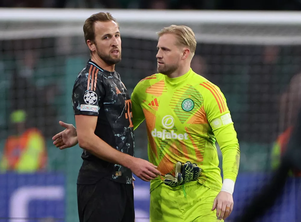 Harry Kane je enkrat premagal Kasperja Schmeichela. Foto: Reuters