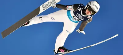 Ski Jumping - FIS Ski Jumping World Cup - Lillehammer, Norway - November 23, 2024 Slovenia's Nika Prevc in action Geir Olsen/NTB via REUTERS ATTENTION EDITORS - THIS IMAGE WAS PROVIDED BY A THIRD PARTY. NORWAY OUT. NO COMMERCIAL OR EDITORIAL SALES IN NORWAY.