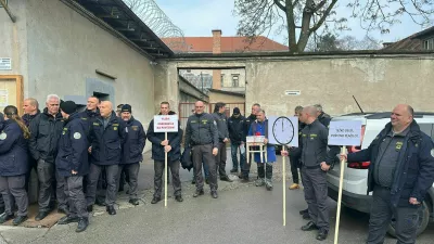 Protest paznikov, zapor Povšetova, 13. 2. 2025