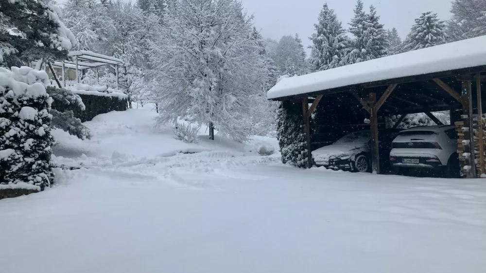 Velike Lašče danes zjutraj. Foto: Špela Škvarč