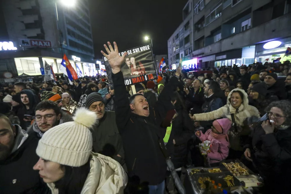 14.2.2025 - Kragujevac - Srbija študendski protest - Študentje iz srbije se zbirajo v centru KragujevcaFoto: Luka Cjuha