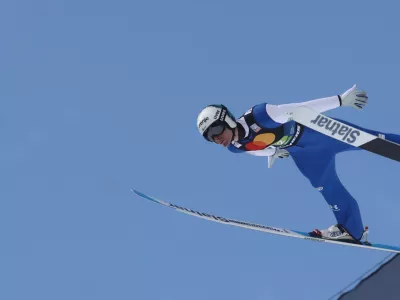 Domen Prevc 23.03.2024 - Finale svetovnega pokala v smučarskih skokih, ekipna tekma - sobota - Planica 2024 - FOTO: Luka Cjuha