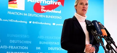 13 February 2025, Berlin: Alice Weidel, Chairwoman of the Alternative for Germany (AfD), and candidate for German chancellor, makes a statement following the suspected attack in Munich. A driver crashed his car into a trade union march making its way through the streets of Munich in what authorities believe was a deliberate attack late on Thursday morning, leaving at least 28 injured. Photo: Michael Ukas/dpa / Foto: Michael Ukas