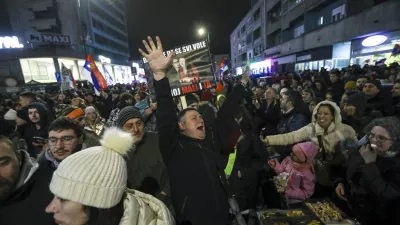 14.2.2025 - Kragujevac - Srbija študendski protest - Študentje iz srbije se zbirajo v centru KragujevcaFoto: Luka Cjuha