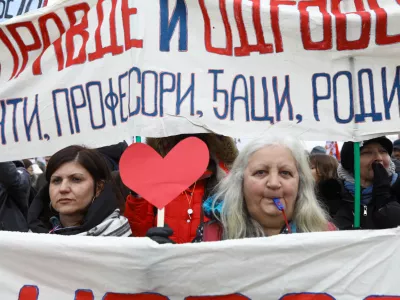 15.2.2025 - Kragujevac - Srbija - študentski protest -  Blokada Kragujevca v podporo študentom Foto: Luka Cjuha