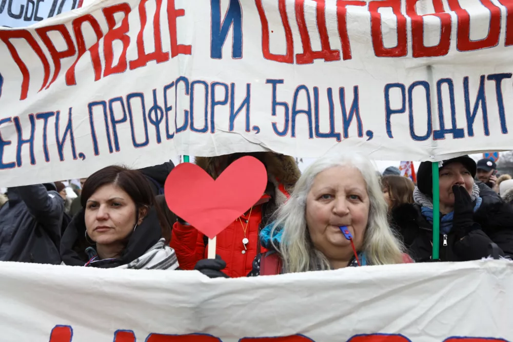 15.2.2025 - Kragujevac - Srbija - študentski protest -  Blokada Kragujevca v podporo študentom Foto: Luka Cjuha