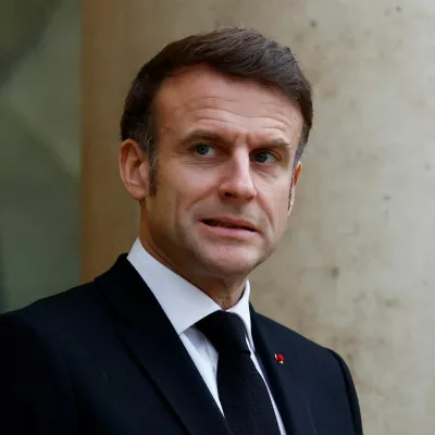 French President Emmanuel Macron waits for the arrival of Armenia's Prime Minister Nikol Pashinyan (not seen) for a bilateral meeting at the Elysee Palace as part of the Artificial Intelligence (AI) Action Summit in Paris, France, February 10, 2025. REUTERS/Gonzalo Fuentes