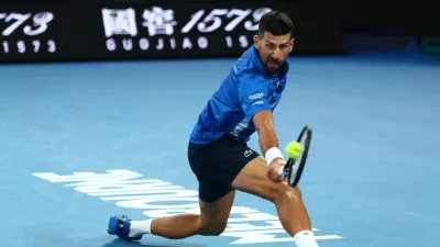 Tennis - Australian Open - Melbourne Park, Melbourne, Australia - January 17, 2025 Serbia's Novak Djokovic in action during his third round match against Czech Republic's Tomas Machac REUTERS/Edgar Su