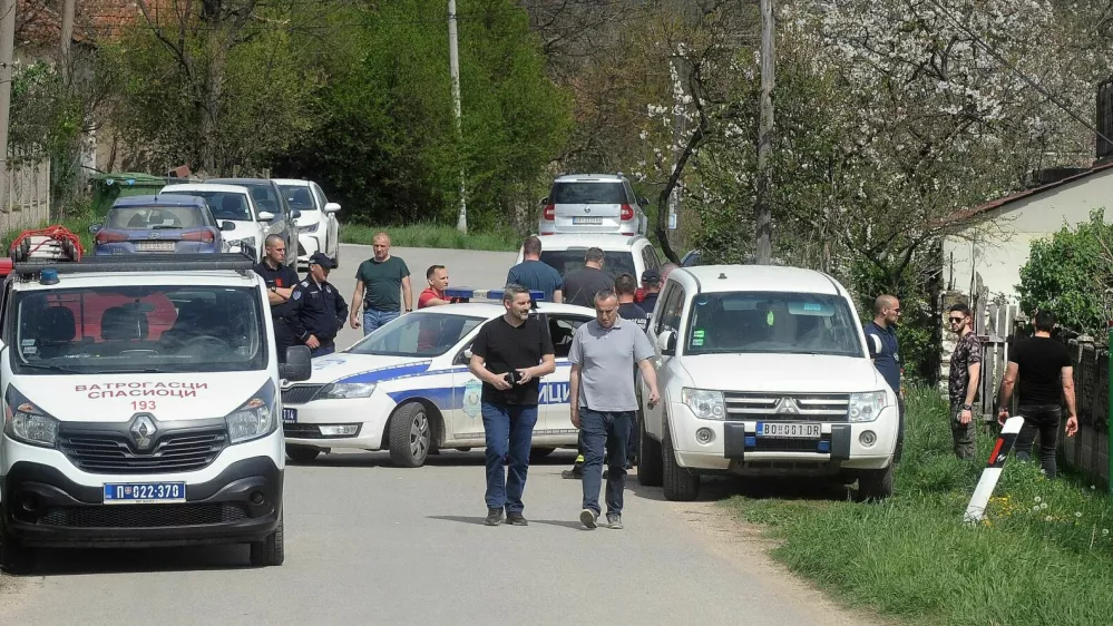 06, April, 2024, Bor - The search for the body of the murdered two-year-old Danka Ilic from Bor continues by checking several locations in the Bor area, and the police in the village of Zlot brought one of the suspects into the yard of the family of Dejan Dragijevic, one of the suspects for the murder of the child. Photo: M.M./ATAImages06, april, 2024, Bor - Potraga za telom ubijene dvogodisnje Danke Ilic iz Bora nastavlja se proverom vise lokacija u borskom kraju, a policija je u selu Zlot uvela jednog od osumnjicenih u dvoriste porodice Dejana Dragijevica, jednog od osumnjicenih za ubistvo deteta. Photo: M.M./ATAImages Photo: M.M./ATA images/PIXSELL