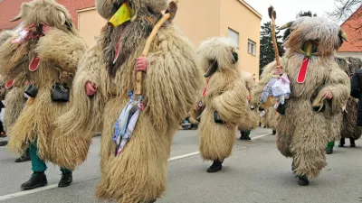 Ptuj, Slovenia - February 7, 2016 - Traditional carnival on shrove sunday with traditional figures, known as kurent or korent in Ptuj, Slovenia / Foto: Urospoteko