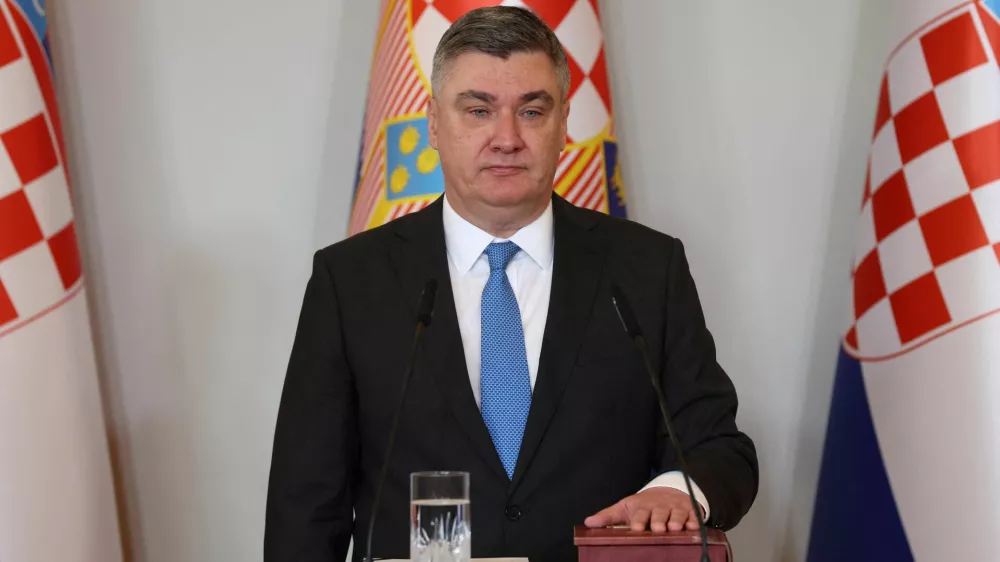 Croatia's President Zoran Milanovic attends his swearing-in ceremony held at the Presidential Palace in Zagreb, Croatia, February 18, 2025. Damir Sencar/Pool via REUTERS