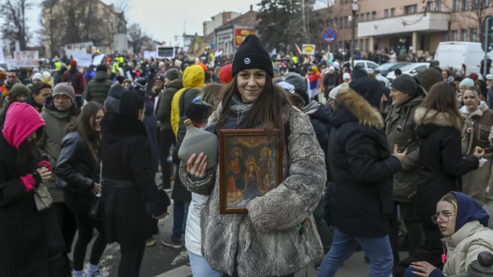 15.2.2025 - Kragujevac - Srbija - študentski protest - Blokada Kragujevca v podporo študentom Foto: Luka Cjuha