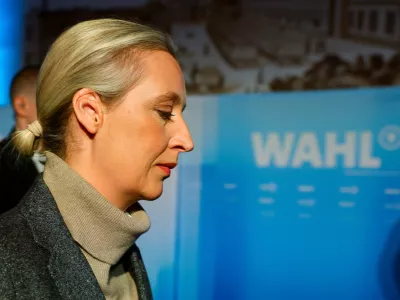 Alternative for Germany (AfD) party co-leader Alice Weidel arrives to attend the ARD TV live debate 'Wahlarena' in Berlin, Germany, February 17, 2025. REUTERS/Fabrizio Bensch