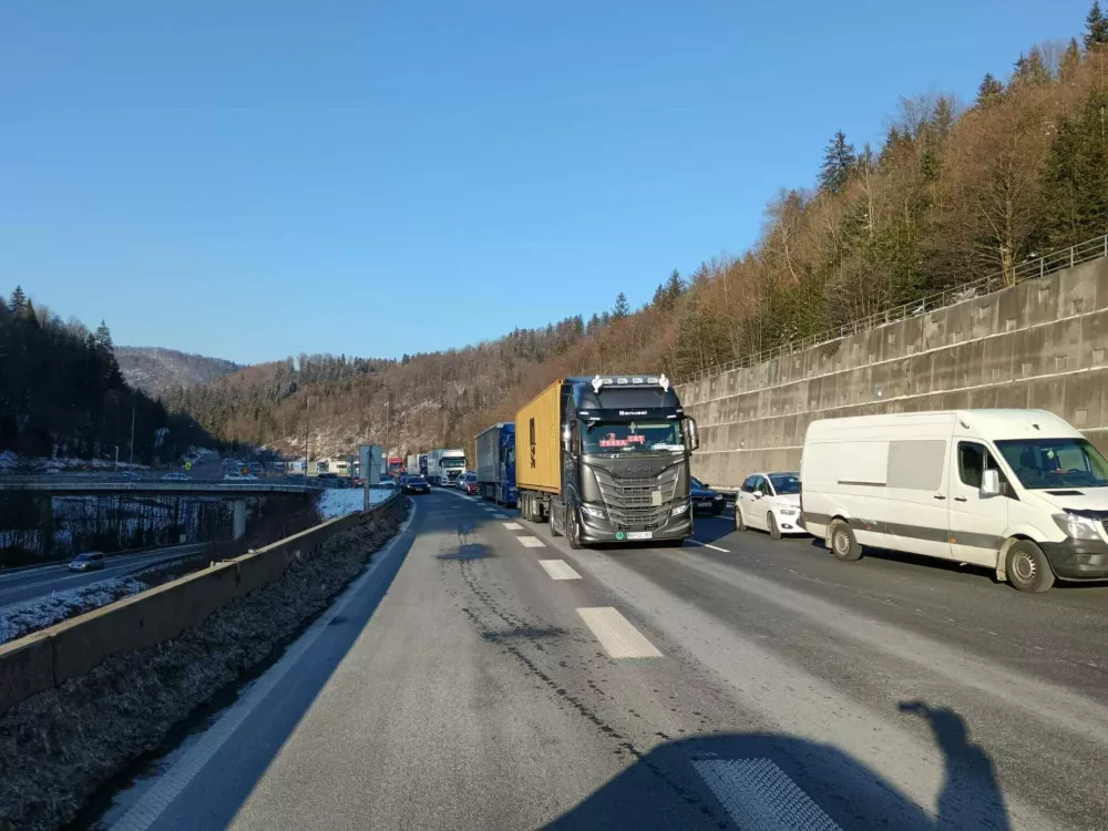 Zastoji na avtocesti. Foto: Jan Konečnik