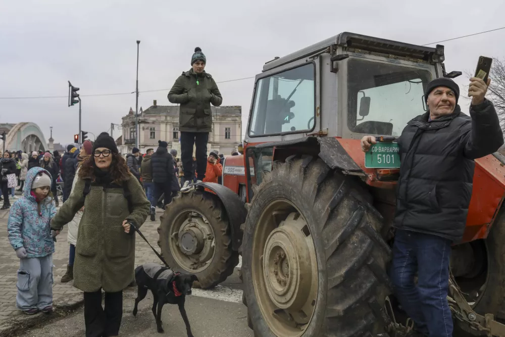 15.2.2025 - Kragujevac - Srbija - &scaron;tudentski protest - Blokada Kragujevca v podporo &scaron;tudentom Foto: Luka Cjuha