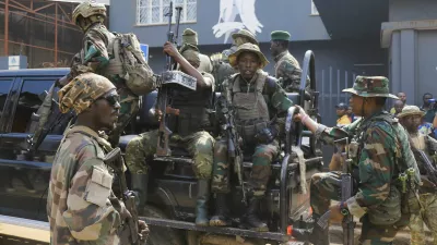 Members of the M23 rebel group gather after recovering guns during a community street cleaning exercise called Salongo, aimed at strengthening local solidarity conducted by members of the M23 rebels, following their takeover of Bukavu, eastern Democratic Republic of Congo, February 20, 2025. REUTERS/Victoire Mukenge