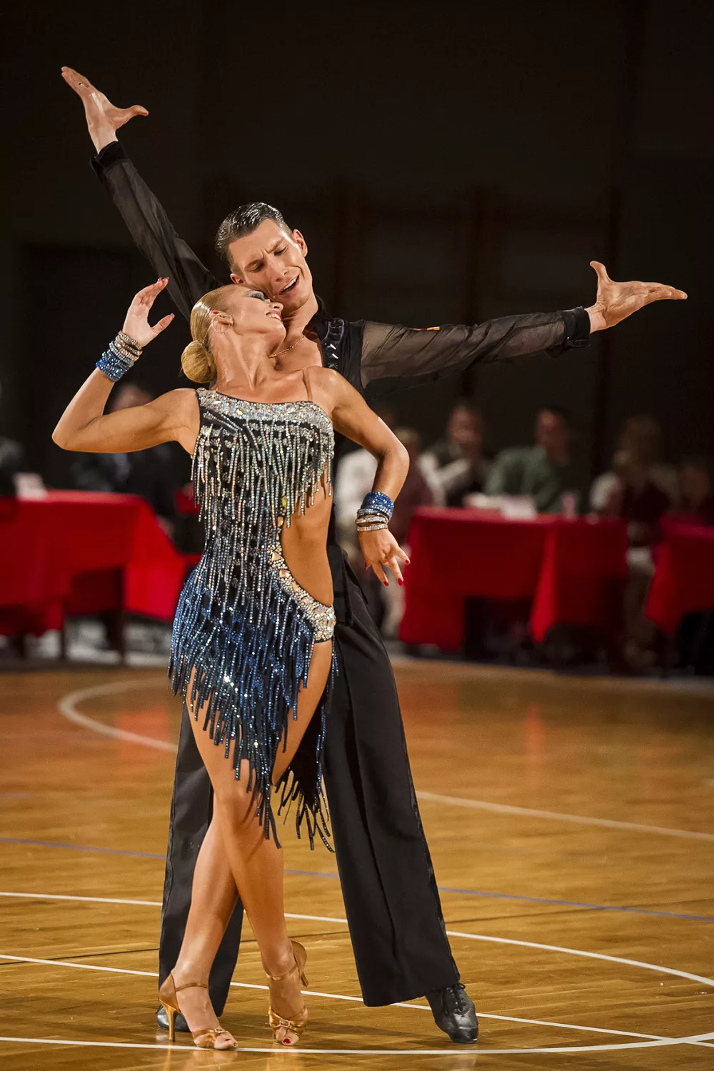 Miha Vodicar and Nadiya Bychkova dance their rumba during Slovenian Latin Dance Championship in Koper on April 14, 2012.