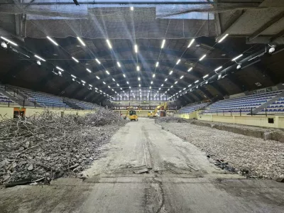 Prenova ledne dvorane na Bledu poteka po načrtih. Foto: Občina Bled