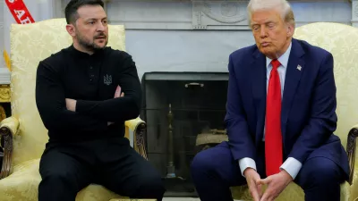 U.S. President Donald Trump meets with Ukrainian President Volodymyr Zelenskiy at the White House in Washington, D.C., U.S., February 28, 2025. REUTERS/Brian Snyder