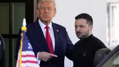 President Donald Trump welcomes Ukraine President Volodymyr Zelenskyy at the White House in Washington, Friday, Feb. 28, 2025. (AP Photo/Ben Curtis)