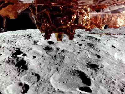 This image provided by Firefly Aerospace on Feb. 26, 2025 shows Firefly Aerospace's Blue Ghost lunar lander orbiting the moon. (Firefly Aerospace via AP)