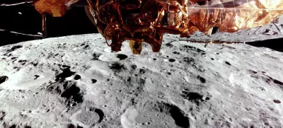 This image provided by Firefly Aerospace on Feb. 26, 2025 shows Firefly Aerospace's Blue Ghost lunar lander orbiting the moon. (Firefly Aerospace via AP)