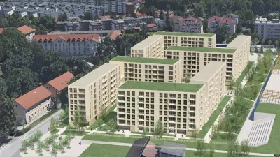 Stanovanjsko sosesko Mestni kare Povšetova bodo sestavljali štirje bloki. Foto: Gužič Trplan arhitekti