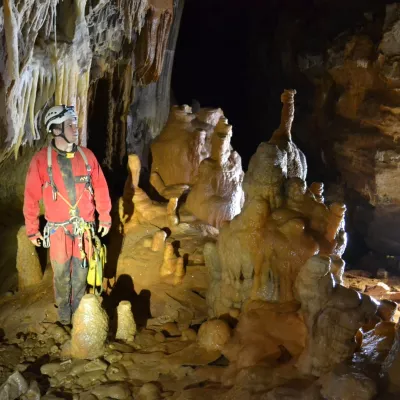 Orlek, Matejeva jamaRaziskovanje novo odkrite Matejeve jame pri Sezani.Foto: arhiv Hudvik Husu