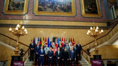 Britain's Prime Minister Keir Starmer, President Volodymyr Zelenskiy, Germany's Chancellor Olaf Scholz, Norway's Prime Minister Jonas Gahr Store, European Commission President Ursula von der Leyen, European Council President Antonio Costa, France's President Emmanuel Macron, Canada's Prime Minister Justin Trudeau, Czech Republic's Prime Minister Petr Fiala, Dutch Prime Minister Dick Schoof, Romania's Interim President Ilie Bolojan, Turkey's Minister of Foreign Affairs Hakan Fidan, Denmark's Prime Minister Mette Frederiksen, Sweden's Prime Minister Ulf Kristersson, Finland's President Alexander Stubb, Italy's Prime Minister Giorgia Meloni, Spain's Prime Minister Pedro Sanchez, Poland's Prime Minister Donald Tusk and NATO Secretary General Mark Rutte attend the European leaders' summit to discuss European security and Ukraine, at Lancaster House in London, Britain, March 2, 2025. NTB/Javad Parsa/via REUTERS  ATTENTION EDITORS - THIS IMAGE WAS PROVIDED BY A THIRD PARTY. NORWAY OUT. NO COMMERCIAL OR EDITORIAL SALES IN NORWAY.