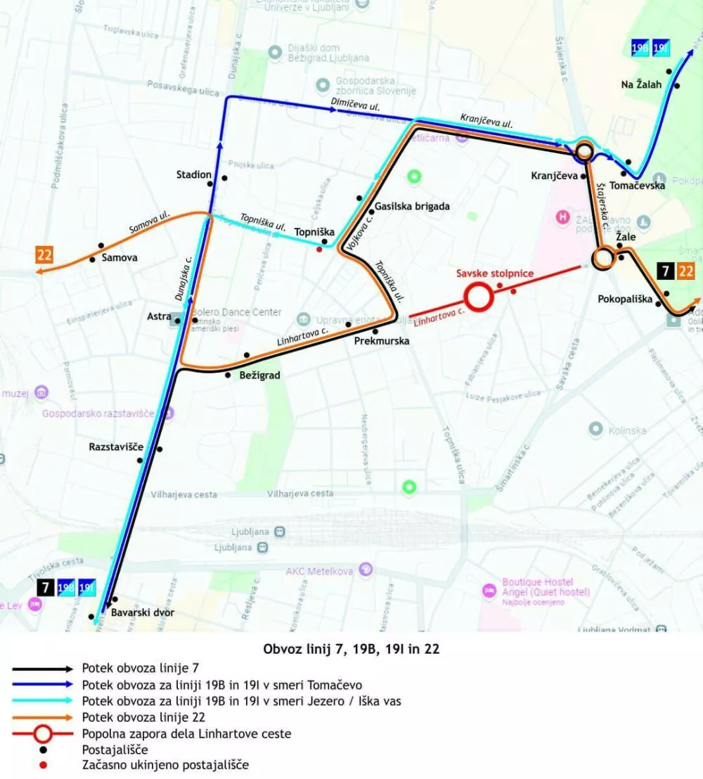 Obvozi LPP Linhartova cesta