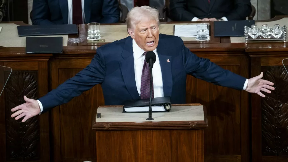 04 March 2025, US, Washington: US President Donald Trump gives a speech at a joint session of Congress at the U.S. Capitol in Washington Photo: Michael Brochstein/ZUMA Press Wire/dpa