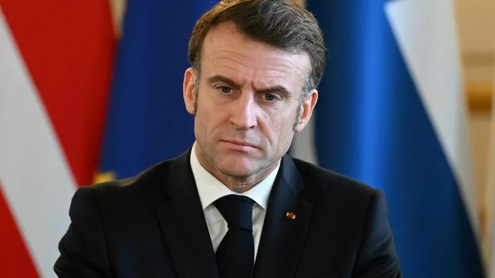 FILE PHOTO: France's President Emmanuel Macron prepares for a plenary meeting at a summit held at Lancaster House in central London on March 2, 2025. JUSTIN TALLIS/Pool via REUTERS/File Photo