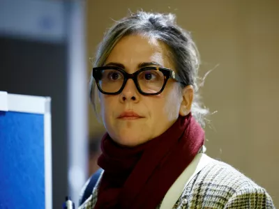 Caroline Darian, the daugther of Frenchwoman Gisele Pelicot, the victim of an alleged mass rape orchestrated by her husband Dominique Pelicot at their home in the southern French town of Mazan, leaves after a hearing in the trial of Dominique Pelicot with 50 co-accused, at the courthouse in Avignon, France, November 19, 2024. REUTERS/Sarah Meyssonnier