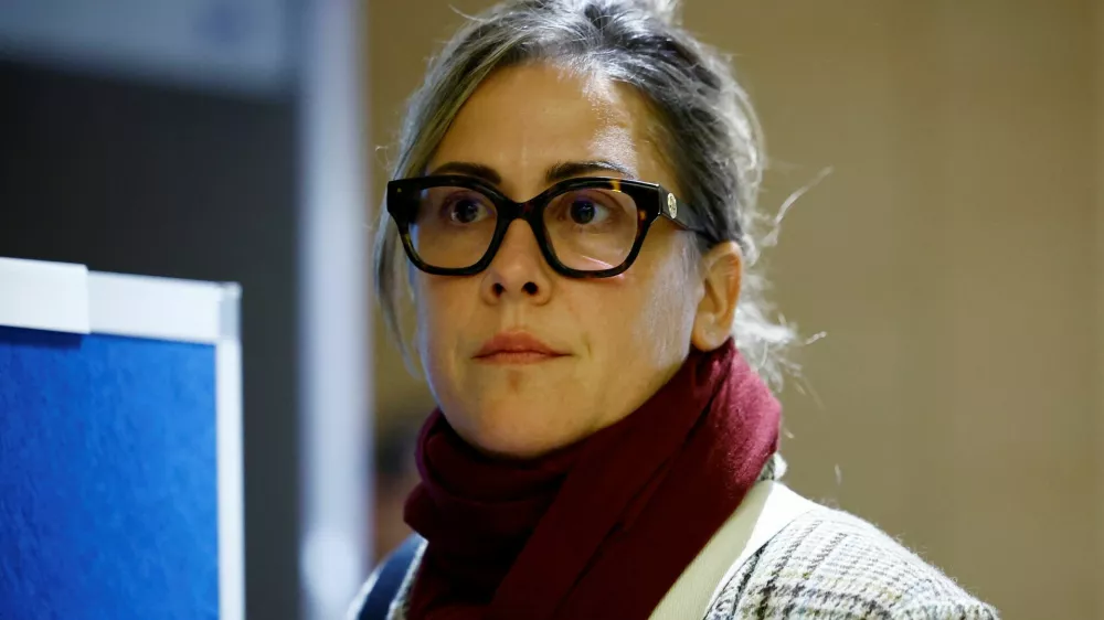 Caroline Darian, the daugther of Frenchwoman Gisele Pelicot, the victim of an alleged mass rape orchestrated by her husband Dominique Pelicot at their home in the southern French town of Mazan, leaves after a hearing in the trial of Dominique Pelicot with 50 co-accused, at the courthouse in Avignon, France, November 19, 2024. REUTERS/Sarah Meyssonnier