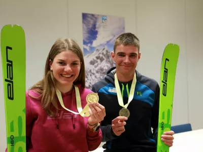 Svetovna prvaka v vzponu Klara Velepec in Klemen Španring / Foto: Tomaž Skale