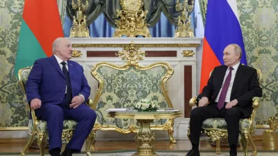 Russia's President Vladimir Putin attends a meeting with his Belarusian counterpart Alexander Lukashenko at the Kremlin in Moscow, Russia, March 13, 2025. Sputnik/Gavriil Grigorov/Pool via REUTERS ATTENTION EDITORS - THIS IMAGE WAS PROVIDED BY A THIRD PARTY.